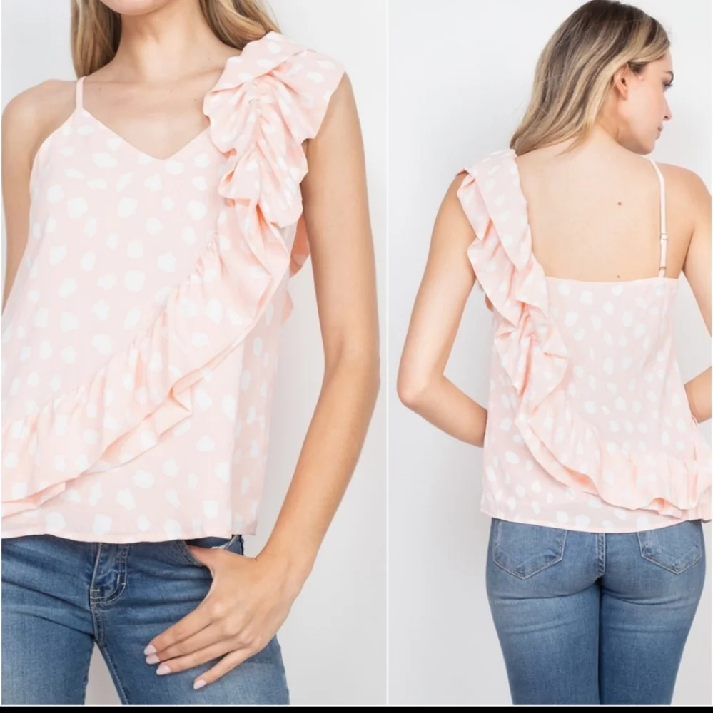1 left Sm. Pink with ruffles top. - Picture 1 of 5
